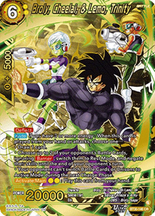 Dragon Ball Super BT30 Broly, Cheelai, & Lemo, Trinity