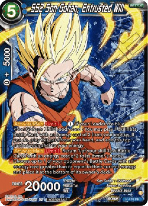 Dragon Ball Super P SS2 Son Gohan, Entrusted Will (V.1 - Promo)