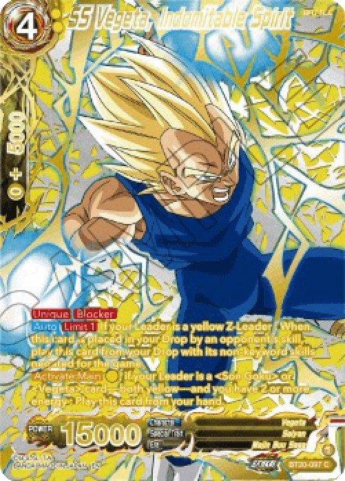 Dragon Ball Super BT20 SS Vegeta, Indomitable Spirit (V.3 - Common)