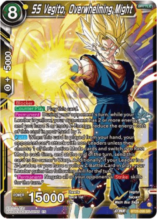 Dragon Ball Super BT20 SS Vegito, Overwhelming Might (V.1 - Super Rare)