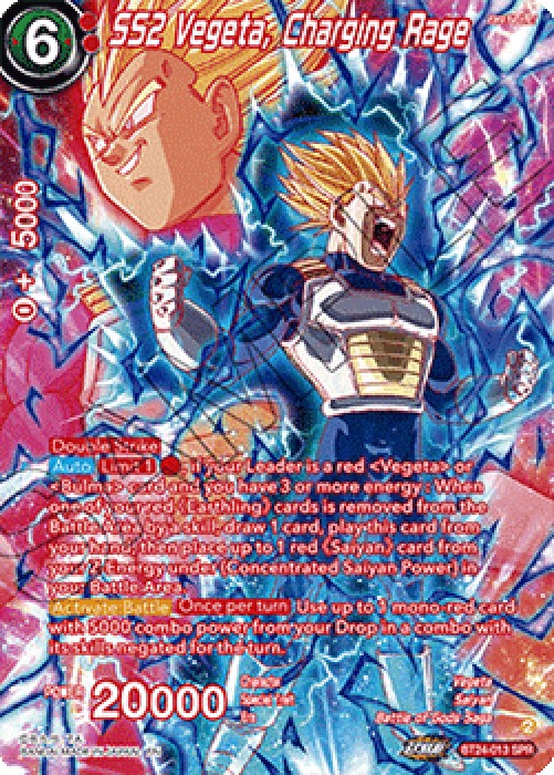 Dragon Ball Super BT24 SS2 Vegeta, Charging Rage (V.2 - Special Rare)