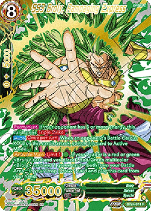 Dragon Ball Super BT24 SS3 Broly, Rampaging Express (V.3 - Rare)