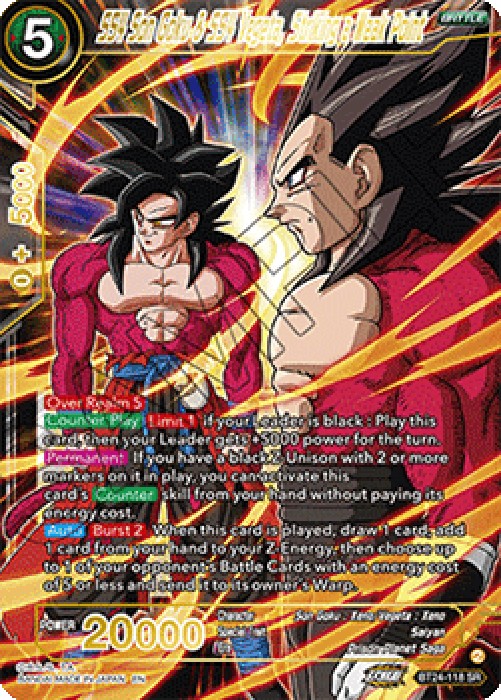 Dragon Ball Super BT24 SS4 Son Goku & SS4 Vegeta, Striking a Weak Point (V.