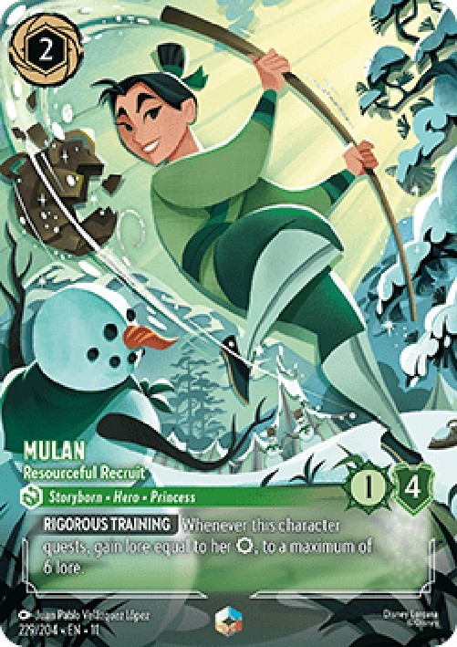 Lorcana 11WSP Mulan - Resourceful Recruit (V.2)