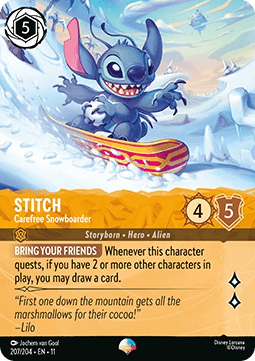 Lorcana 11WSP Stitch - Carefree Snowboarder (V.2)