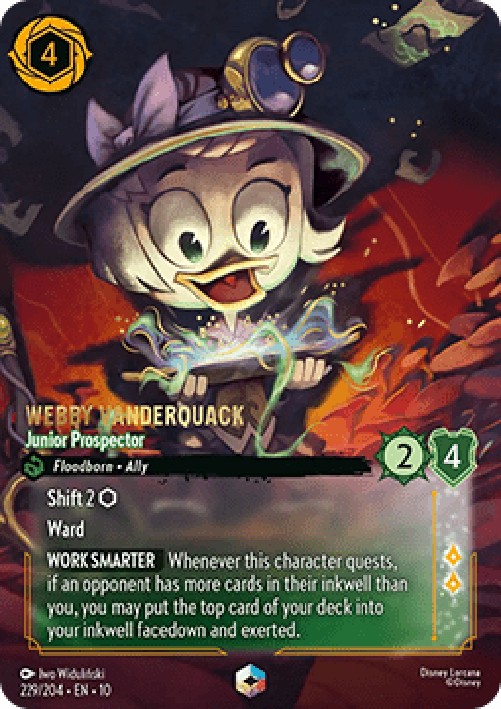 Lorcana 10WHI Webby Vanderquack - Junior Prospector (V.2)