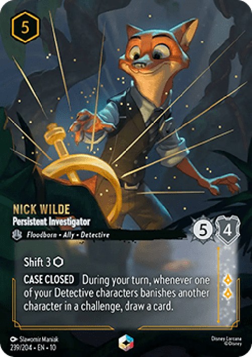 Lorcana 10WHI Nick Wilde - Persistent Investigator (V.2)