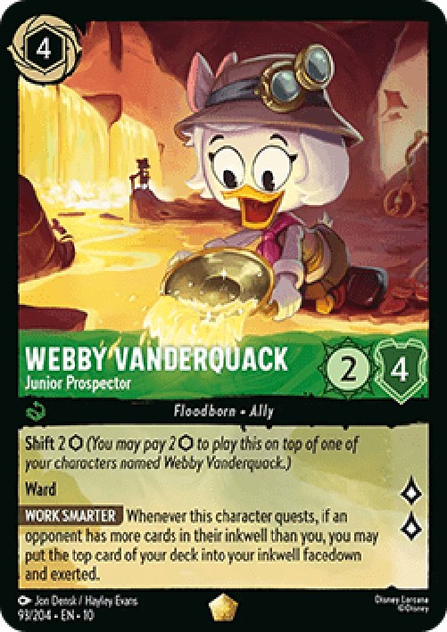 Lorcana 10WHI Webby Vanderquack - Junior Prospector (V.1)