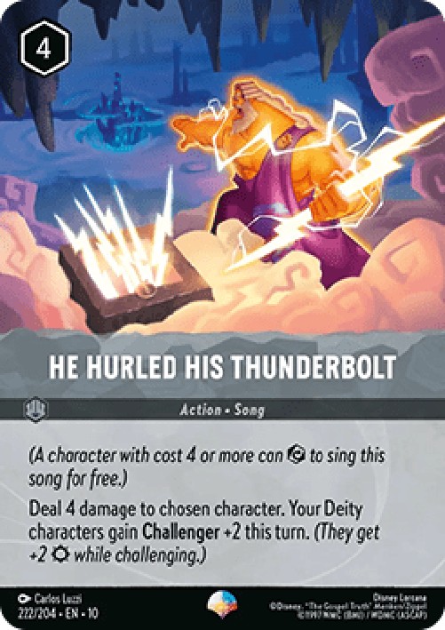 Lorcana 10WHI He Hurled His Thunderbolt (V.2)