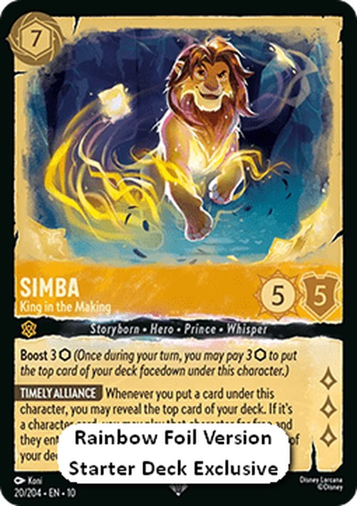 Lorcana 10WHI Simba - King in the Making (V.3)