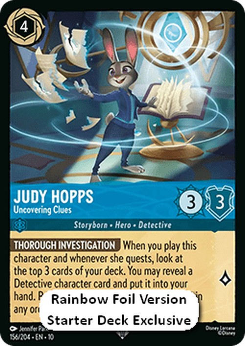 Lorcana 10WHI Judy Hopps - Uncovering Clues (V.2)