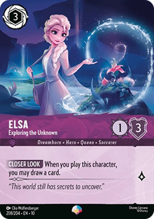 Lorcana 10WHI Elsa - Exploring the Unknown (V.2)