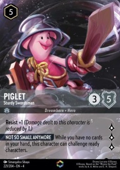 Lorcana 4URS Piglet - Sturdy Swordsman (V.2)