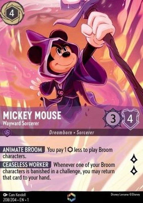 Lorcana 1TFC Mickey Mouse - Wayward Sorcerer (V.2)
