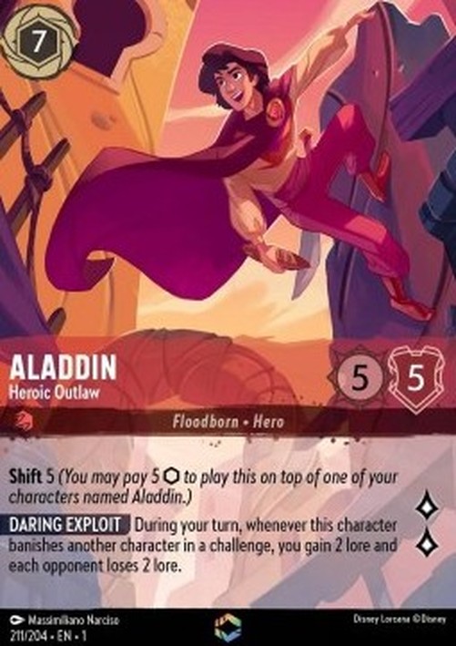Lorcana 1TFC Aladdin - Heroic Outlaw (V.2)