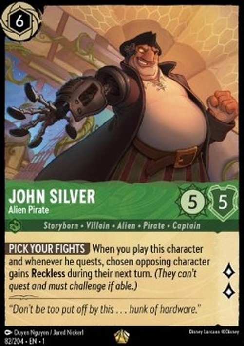 Lorcana 1TFC John Silver - Alien Pirate