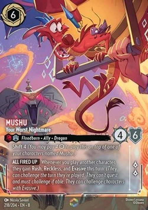 Lorcana 8JAF Mushu - Your Worst Nightmare (V.2)