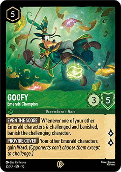 Lorcana PR3 Goofy - Emerald Champion