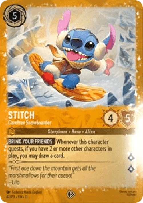 Lorcana PR3 Stitch - Carefree Snowboarder