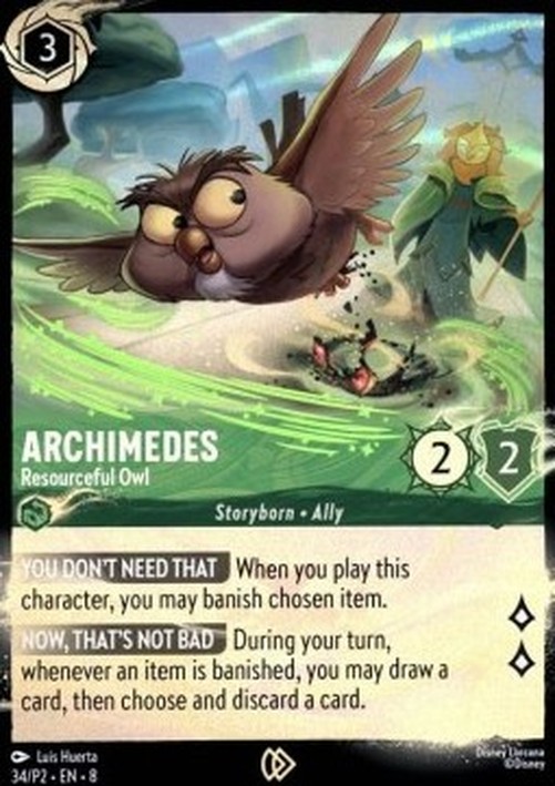 Lorcana PR2 Archimedes - Resourceful Owl