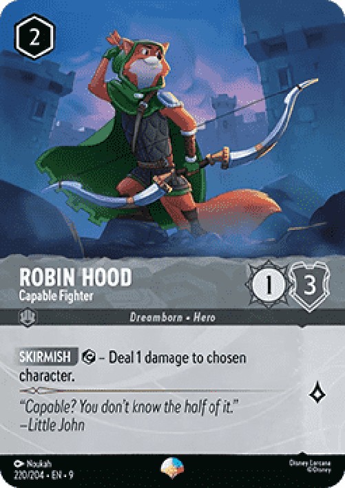 Lorcana 9FAB Robin Hood - Capable Fighter (V.2)