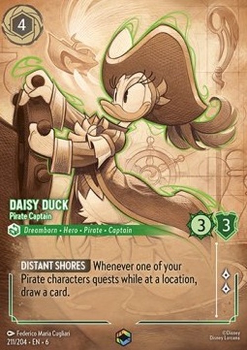 Lorcana 6AZS Daisy Duck - Pirate Captain (V.2)