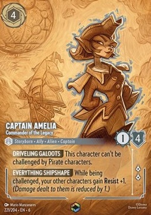 Lorcana 6AZS Captain Amelia - Commander of the Legacy (V.2)