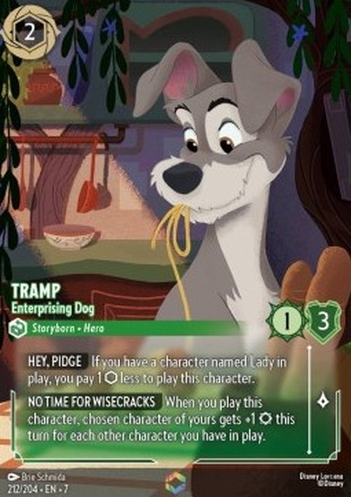 Lorcana 7ARI Tramp - Enterprising Dog (V.2)