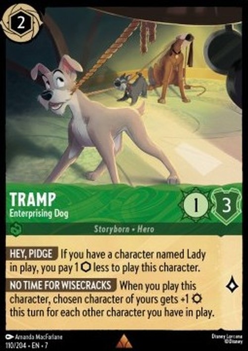 Lorcana 7ARI Tramp - Enterprising Dog (V.1)