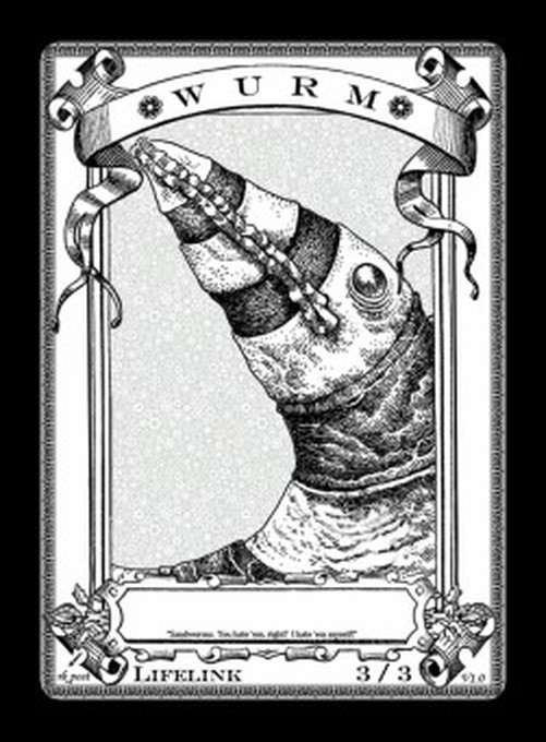 Magic: The Gathering Wurm Token (Artifact 3/3 Lifelink) (V.2)