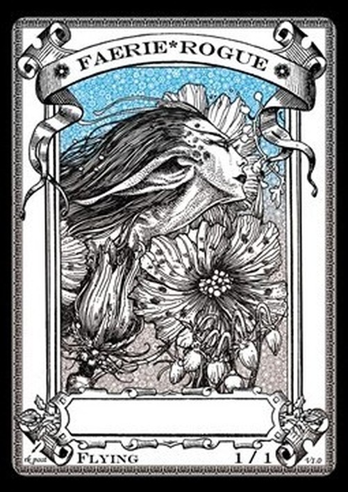 Magic: The Gathering Faerie Rogue Token (Blue and Black 1/1) (V.1)