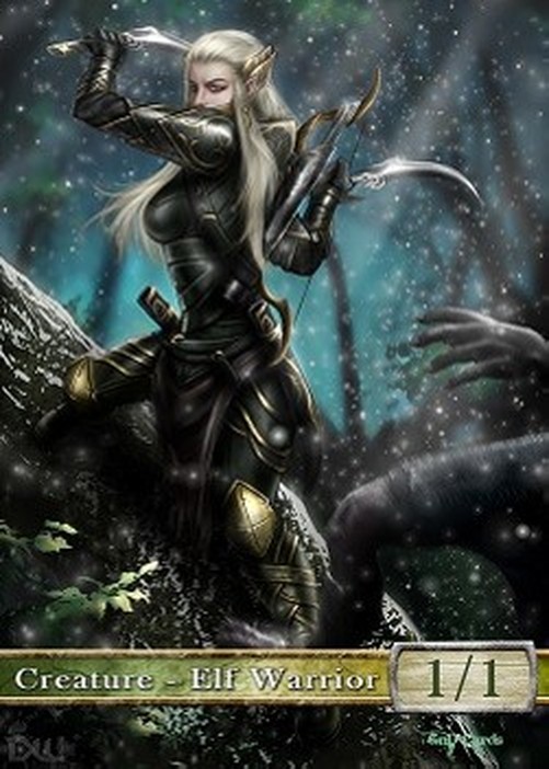 Magic: The Gathering Elf Warrior Token (Green 1/1) (V.1)