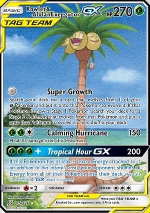 Pokemon Rowlet & Alolan Exeggutor GX  (UNM 215)