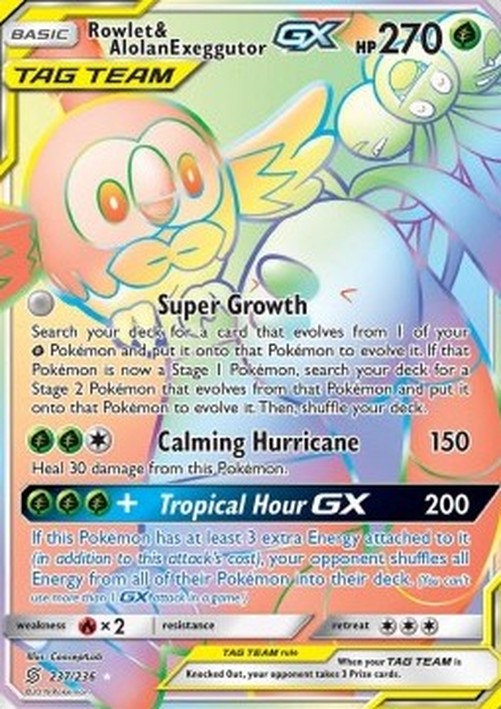 Pokemon Rowlet & Alolan Exeggutor GX (UNM 237)
