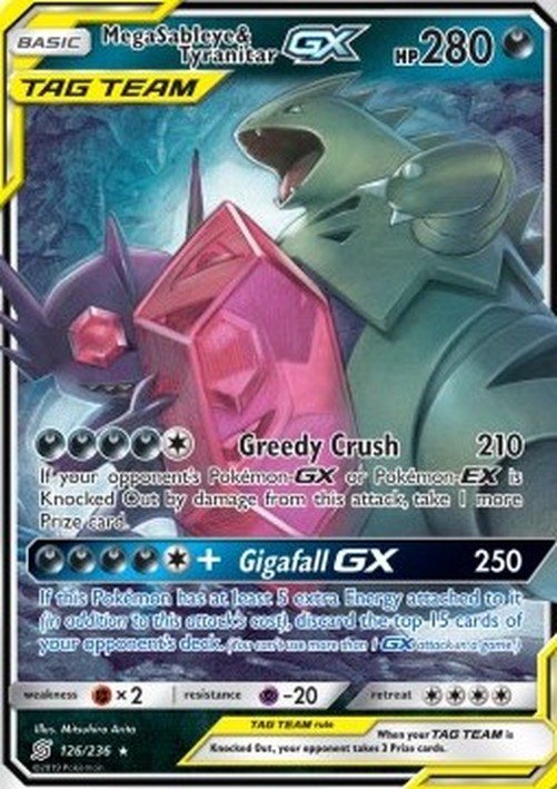 Pokemon Mega Sableye & Tyranitar GX (UNM 126)