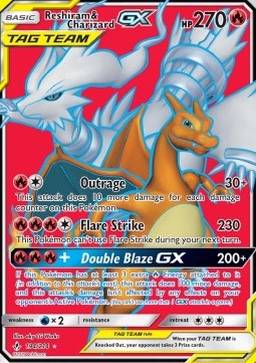 Pokemon Reshiram & Charizard GX  (UNB 194)