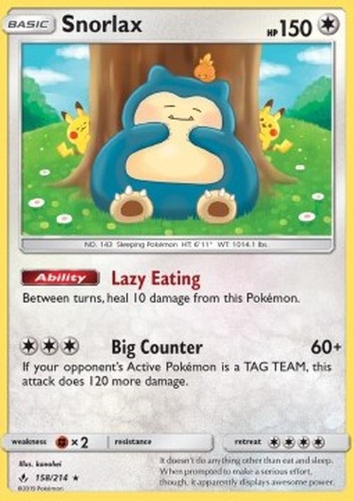 Pokemon Snorlax  (UNB 158)