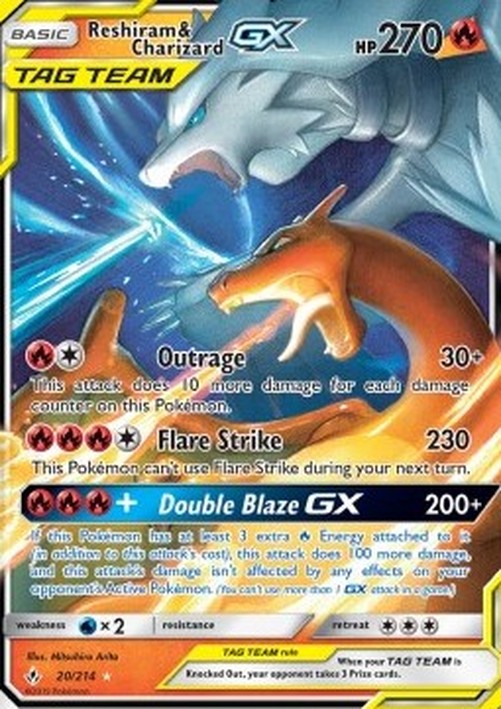 Pokemon Reshiram & Charizard GX (UNB 20)