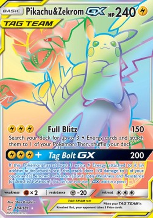Pokemon Pikachu & Zekrom GX (TEU 184)