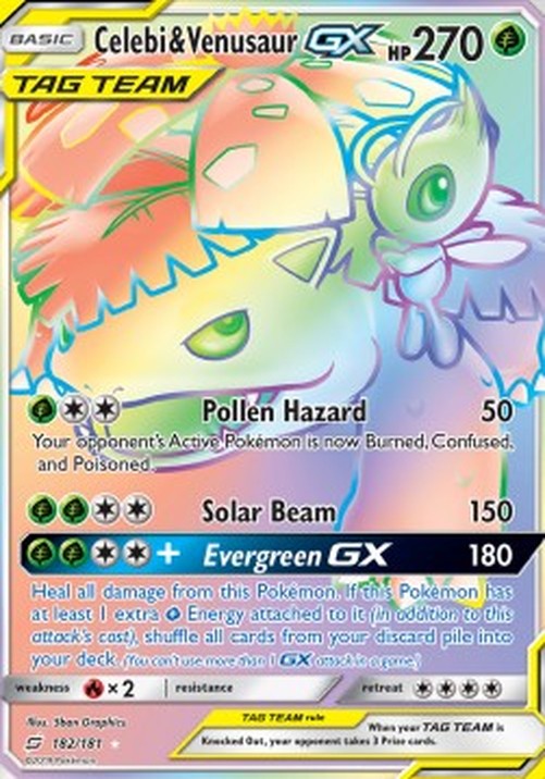 Pokemon Celebi & Venusaur GX  (TEU 182)