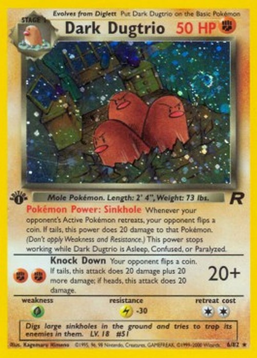 Pokemon Dark Dugtrio  (TR 6)