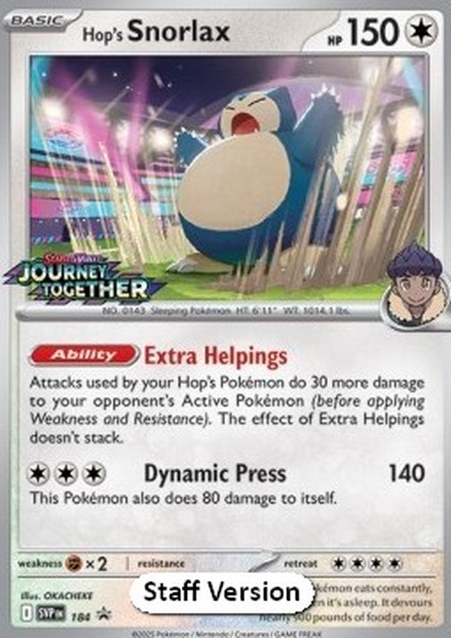 Pokemon Hop's Snorlax (SVP 184)