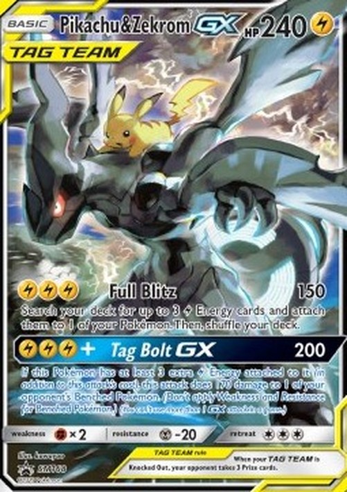 Pokemon Pikachu & Zekrom GX  (SM 168)