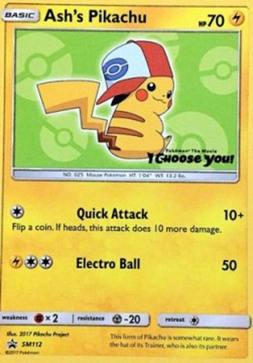 Pokemon Ash's Pikachu  (SM 112)