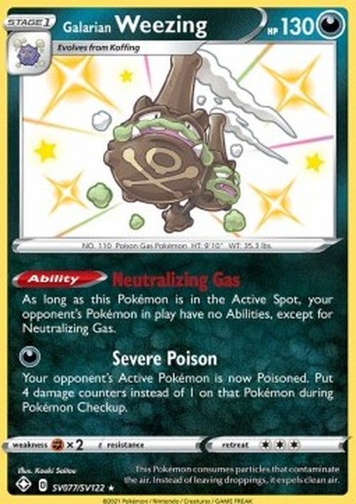 Pokemon Galarian Weezing  (SHF SV77)