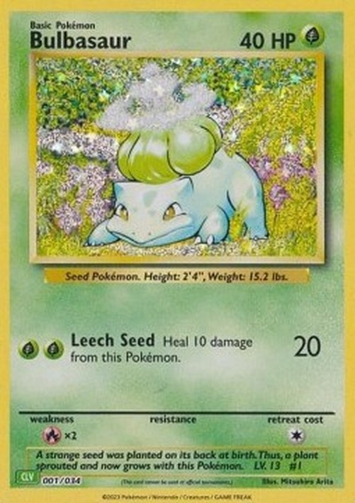 Pokemon Bulbasaur  (CLV 001)