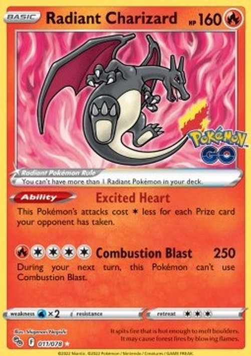 Pokemon Radiant Charizard  (PGO 011)