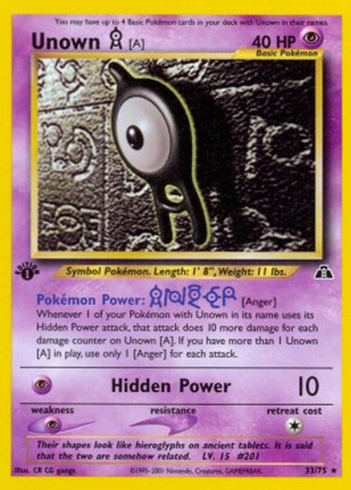 Pokemon Unown [A]  (NDI 33)