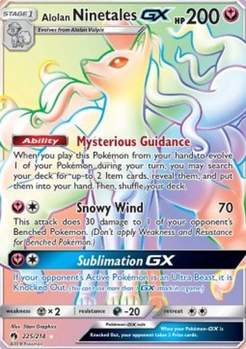 Pokemon Alolan Ninetales GX  (LOT 225)