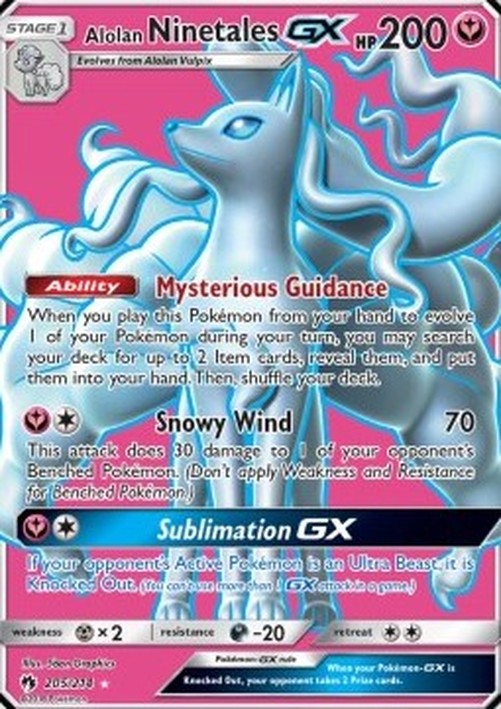 Pokemon Alolan Ninetales GX  (LOT 205)